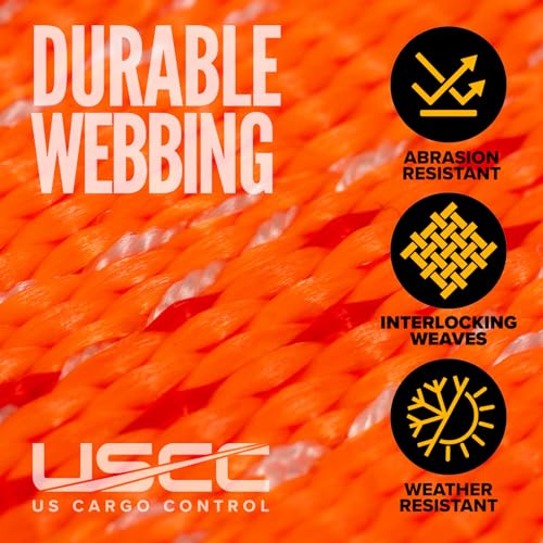 Ratchet Straps 2"x18 Ft 10-Pack – Orange Flat Hook view 5