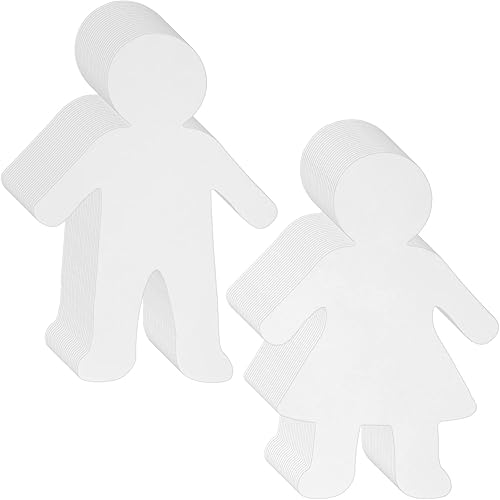 Juvale Paquete de 48 recortes para muñecas de papel para niños y niñas, color blanco, 250 GSM, niños de 5.88 x 9 pulgadas y niñas de 5.88 x 8.7