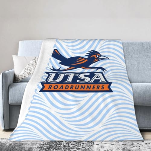 UTSA Roadrunners Fleece Blanket, Very Soft Microfiber Flannel Blanket for Couch Warm and Cozy for All Seasons