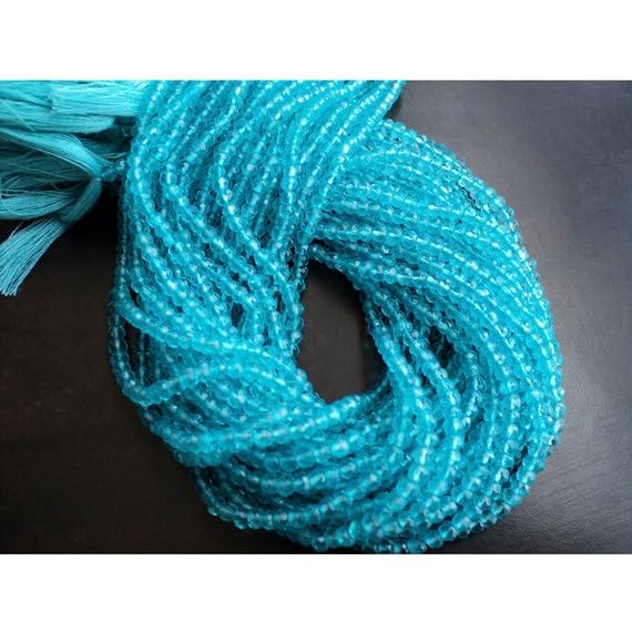 Perles rondelles en quartz bleu az 4mm pour créer un cadeau personnalisé