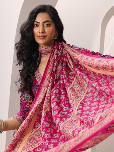 Image of Libas Printed Cotton Straight Kurta With Trouser and Dupatta
