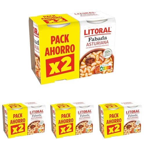LITORAL Fabada Asturiana duplo dos latas de 420g (2x420g) (Paquete de 4)