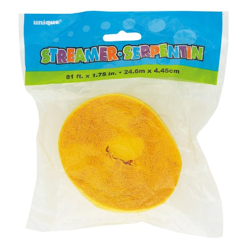 Unique Industries Crepe Paper Streamer, 81Ft, Bright Yellow #TOP1