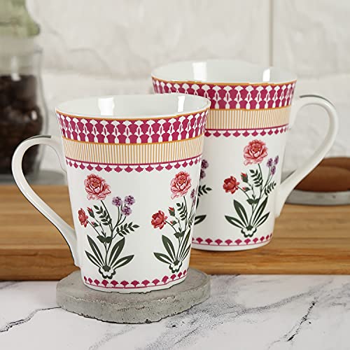 Image of India Circus Fine Ceramic Milk Mugs Set of 2-350 ml Each - Elegant Design for Home and Kitchen and Can be Gifted to Your Loved Ones On Any Occassion, Multicolor, Medium (IC-MM2-CC10)