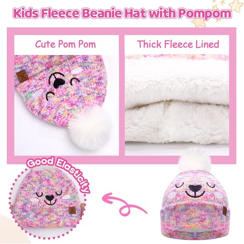 Kids Toddlers Winter Beanie Hats Gloves Neck Scarf Warm Knit Set Gifts for 0 6 12 Months 1 2 3 4-8 Year Old Baby Boys Girls2