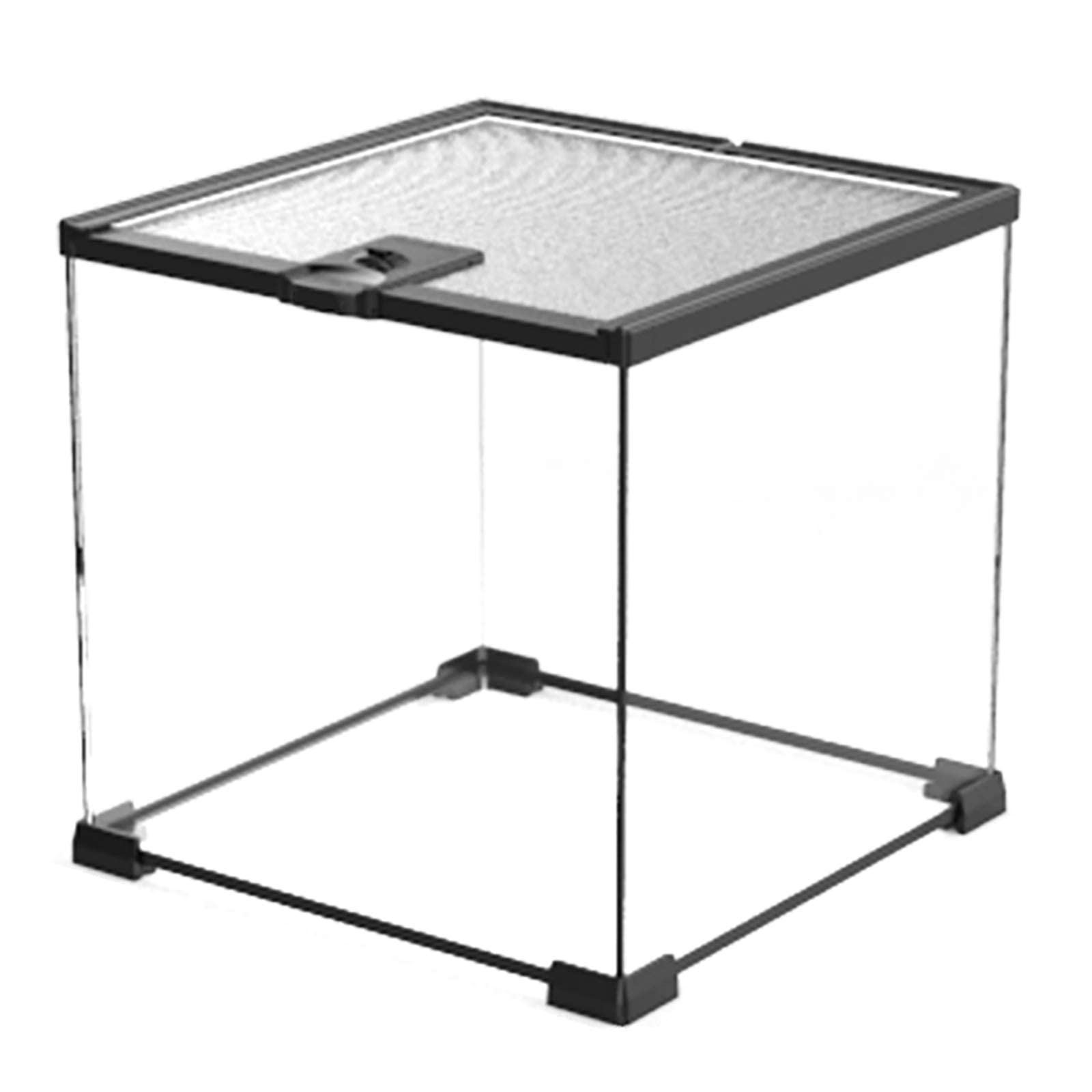 Tanque de Vidrio para Acuario de Reptiles, Caja de Transporte de alimentación de Anfibios Interior para Serpiente Tortuga Lagarto (30x30x29cm)