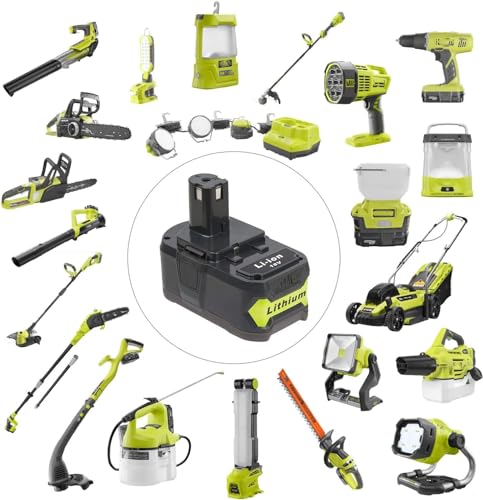 Image of 18V Battery and Charger Combo for Ryobi 18 Volt Cordless Tools Battery and P118B Charger, 18V Battery Capacity Output 5.0Ah