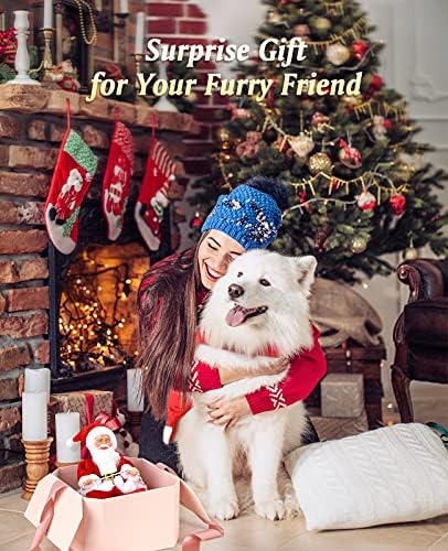 Lewondr Dog Christmas Costume Santa Claus Riding on Dog Apparel Party Dressing Up Clothing for Pet Christmas Riding Outfit for Dogs Hoodie Coat Clothes Xmas Costumes, Large Size, Red