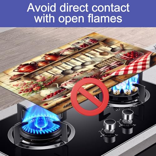 Image of HOMETITUTE Vintage Farmhouse Cherry Stove Cover 28x20 Diatomite Mat
