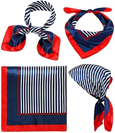SATINIOR Sailor Scarf Flight Attendant Scarves for Women Silk