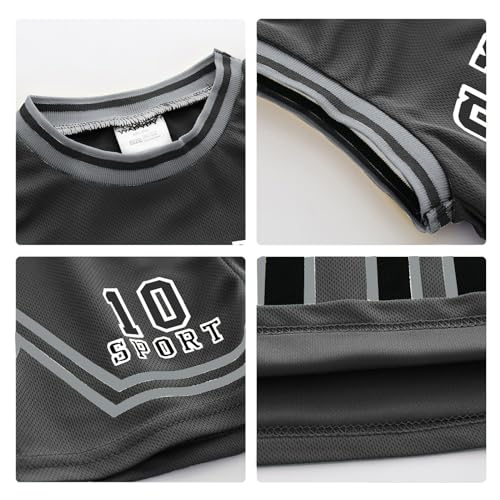 Image of Volunboy Kids Sports Shorts Sets Boys Jerseys Tracksuit 2 Piece Basketball Performance Tank Top and Mesh Shorts Set