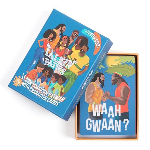 Image of Talkin Patois Language Learning Cards | 53 Jamaican Phrases Explained | Illustrated by Local Artists | Includes E-Learning Access