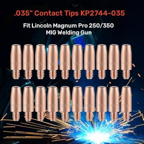 Welding Knight MIG Welding Contact Tips KP2744-035 .035"(0.9mm) 250A/350A for Lincoln Magnum PRO 250/350 MIG Welding Gun (20-PK) - Image 4