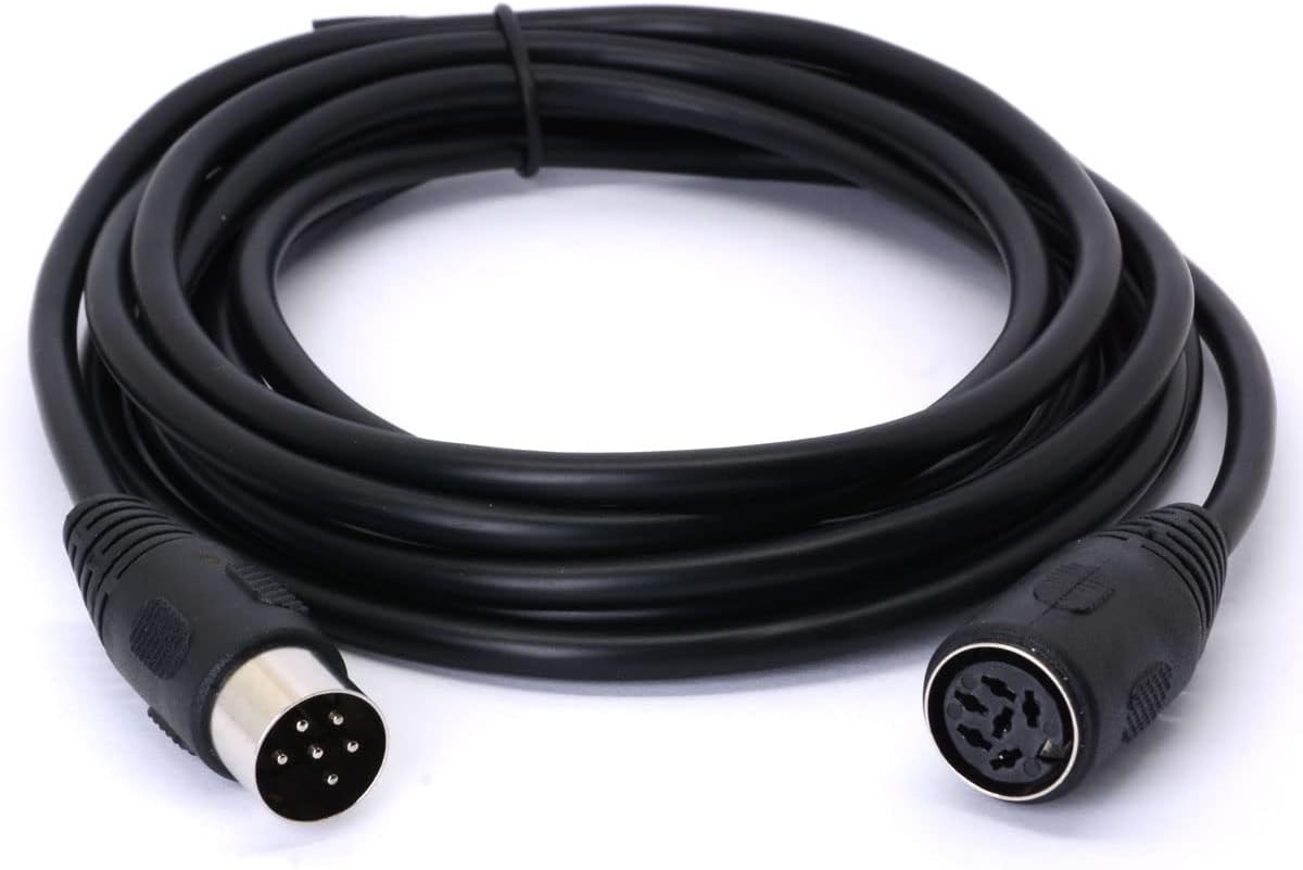 Midi Din 6 Pin Plug Connector Extension Cable, 6 Pin Din Male to Female Plug AV Adapter Audio Socket for Digital Audio (3 Meter)