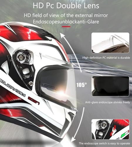 Casque de moto Bluetooth modulaire intégral unisexe taille XXL 64cm - 4