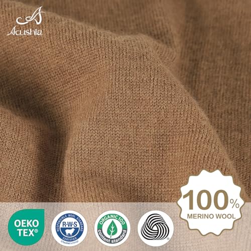 Image of ACUSHLA 100% Merino Wool Neck Gaiter Men Women Winter Ski Face Mask Scarf