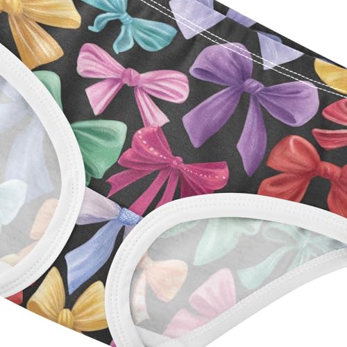 Wusikd Colorful Bows (2) Girls' Underwear Cotton Girls Briefs Soft Toddler Underwear 2T4