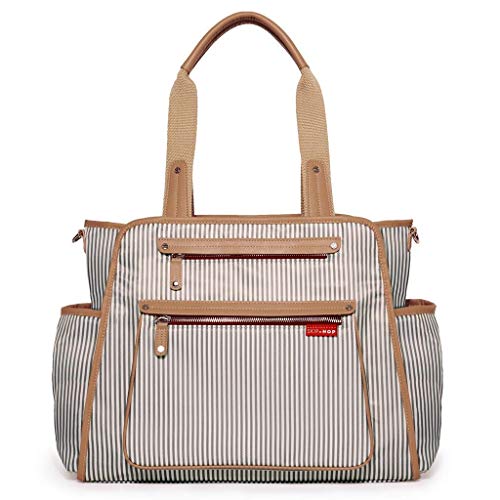 Skip Hop Diaper Bag: Grand Central Take-It-All Tote with Changing Pad & Stroller Attachment, French Stripe