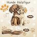 Komergave Hunde Holz Deko, 2D Flache Holzfiguren, Niedliches Hunde Holzfigur, Gemütliche Deko Figur Ornamente für Paare Kinder Frauen Männer für Büro Schreibtisch Bücherregal Badezimmer (cremefarben)