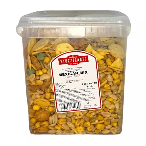 Stuzzicante Mexican Mix Misto Stuzzichini Salati Secchiello da 2 Kg Ideali per Aperitivi
