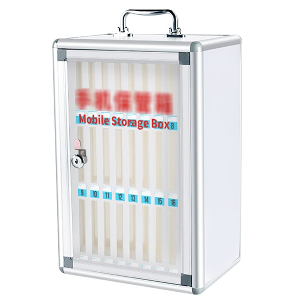 Caja De Seguridad Portátil Para La stión De Teléfonos Móviles Para Estudiantes - Caja De Almacenamiento De Teléfonos Móviles Plateada Para Empleados Estación De Carga Segura Con 24 Ranuras.