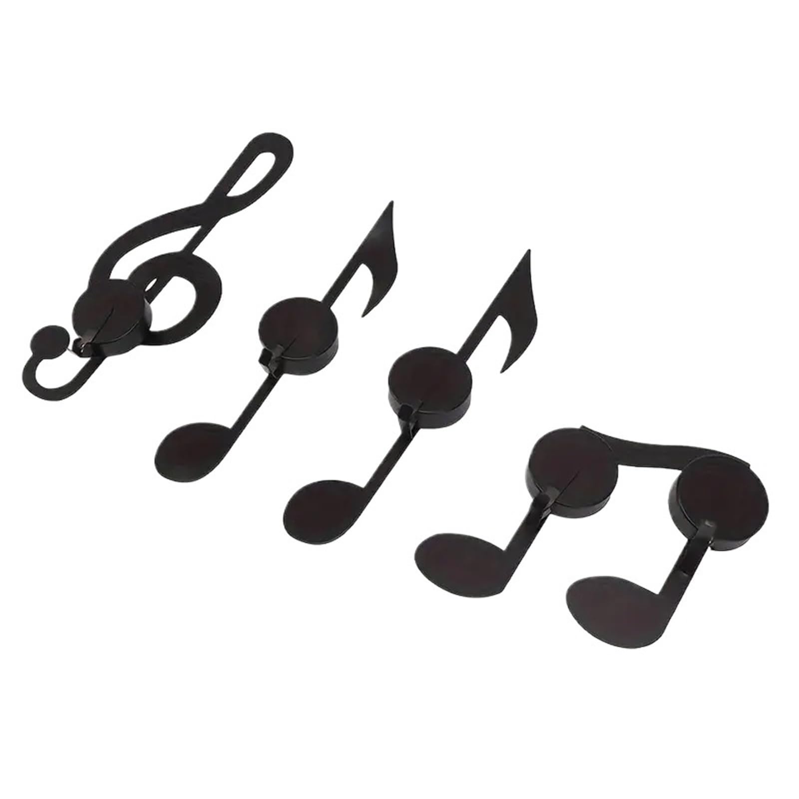 4pcs Black Music Note Candlesticks Metal Art Wall Candle Holders Decoration Musical Note-Style Creative for Candle