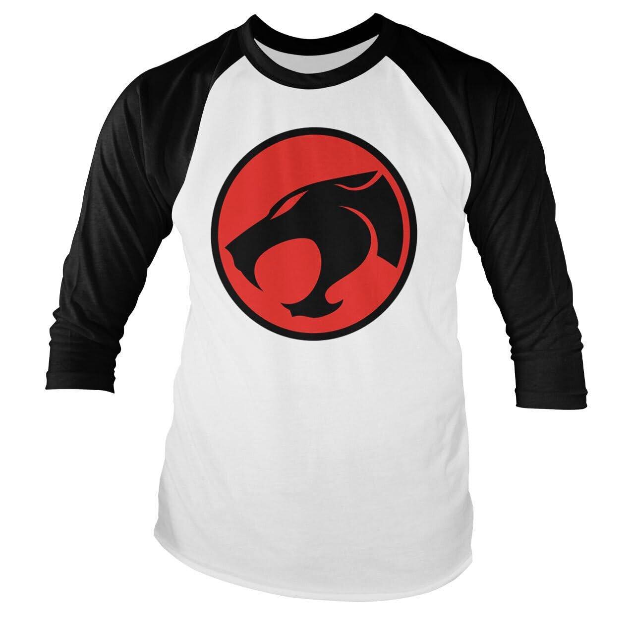Thundercats Unisex White-Black Officially Licensed Logo Baseball Long Sleeve T-Shirt (White-Black), Medium