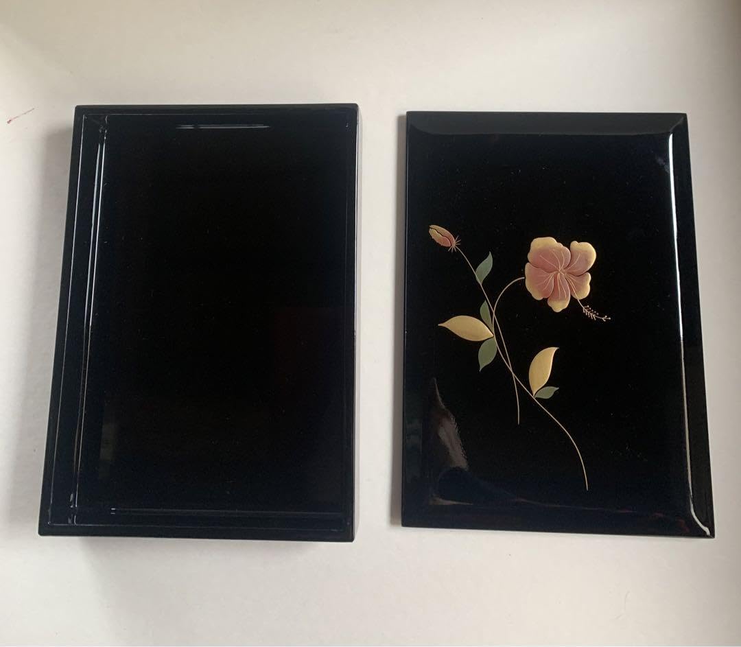 Amazon.co.jp: 漆塗 木製 会津の里 文箱 花模様 ハイビスカス