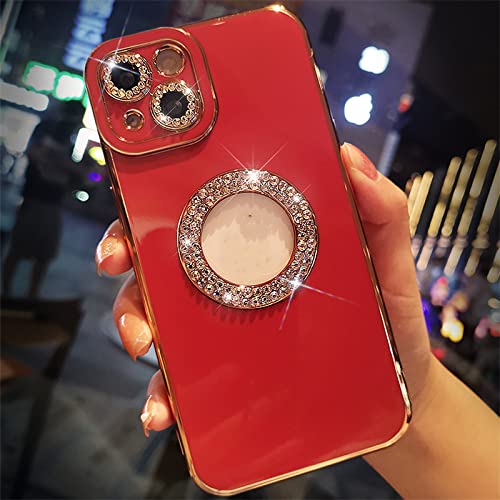 Coque iPhone 13 Mini paillettes rouge avec protection d'objectif photo intégrée