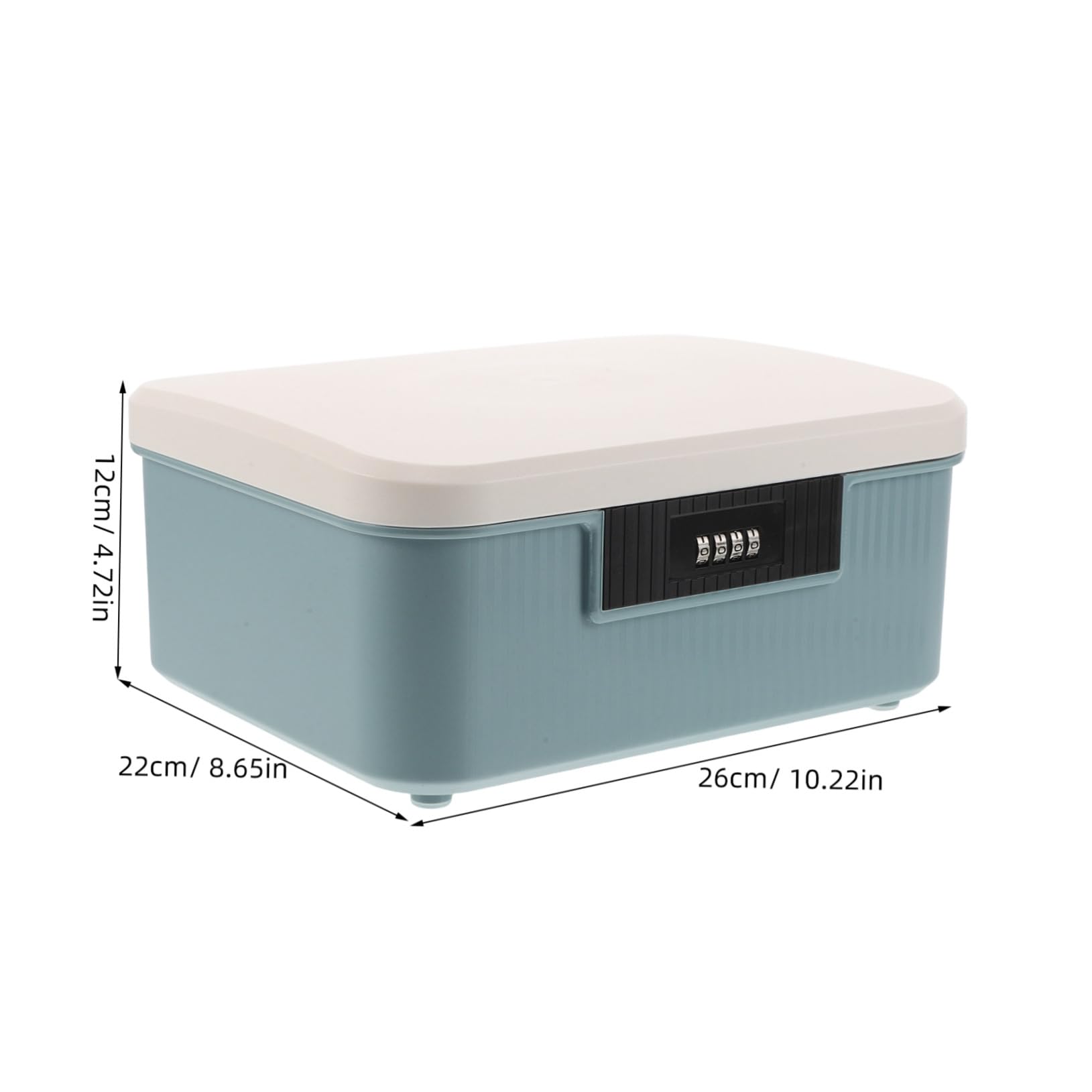 Scatola di Archiviazione con Lucchetto Blu Sicuro con Combinazione Portatile per Documenti Passaporti e Oggetti Personali Resistente e Capiente per Ufficio e Casa