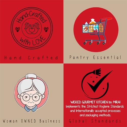 WICKED GOURMET KITCHEN by MIRAI® I Original Crispy Chilli Oil I Preservative Free – Gluten Free – Vegan I Dip with Momos, Sushi, Dumplings, Noodles, Pizza I made from Kashmiri Red Chillies I Nett Wt. – 165g