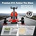 HEYTENT Electric Go Kart for Kids (3-6 yrs), Foldable 4-Wheel Go Kart W/390 Motor, 3H Endurance, 3.73Mph,Adjustable Seat, Educational Function, Tricolor Lights, Easy to Assemble, 66Lbs (Red)