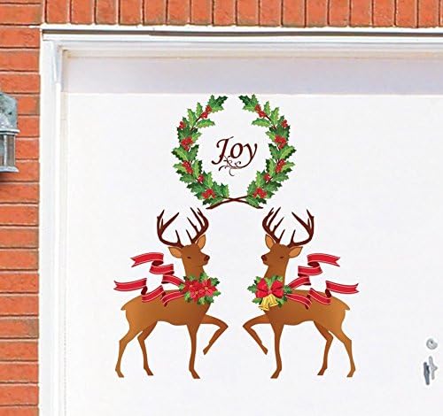 Celebrate the spirit of Christmas season with Joyful Reindeer Couples Garage Door Magnet