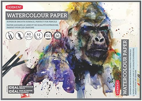 Derwent A4 Watercolour Paper Pad, 12 Sheets, Acid-Free Paper, Professional Quality, 2301973, White