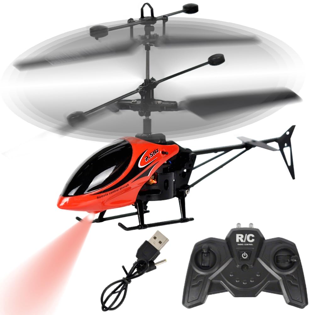 Remote Control Helicopter, RC Helicopter with LED, Toy Helicopters, Helicopters for Boys One Key Take Off Landing