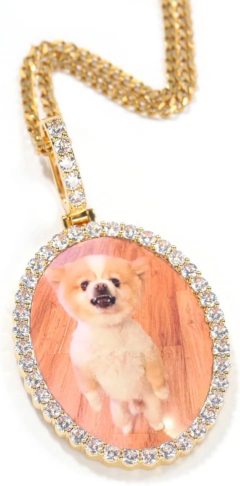 Personalized Gold Jewelry Picture Pendant Necklace For Women Men Custom Hip Hop Photo Pendant Necklace
