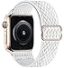 GBPOOT Correa de Compatible con Apple Watch 38mm 40mm 42mm 44mm,Correa Solo Loop Deportiva con Nylon de Repuesto Compatible Iwatch Serie 6/SE/5/4/3/2/1,Blanco cumbre,38/40mm