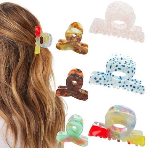 6 pack de pinzas pequeñas de acetato para cabello