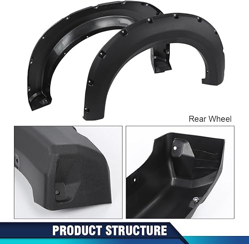 Vista 93 de PIT66 CJ5Z-16268-AB - Extensión de guardabarros compatible con la moldura del arco del paso de rueda delantero izquierdo
