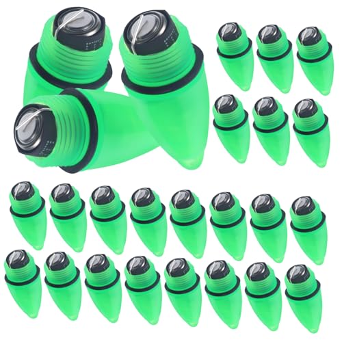 BESPORTBLE 25 Piezas Luz De Advertencia De Pesca En El Mar Faro Solar Brillo Alarma Sirenas De Pesca Creativas Campana De Pesca Ligero Luz Led Condujo Pilas De Botón (una De Cada) Light Green
