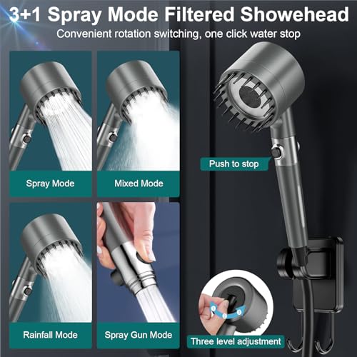 Ducha portátil Omzer para camping con bomba recargable de 6000mAh, pantalla LED inteligente, cabezal de ducha impermeable IPX7 para senderismo, viaje, auto, mascotas y playa miniatura 3