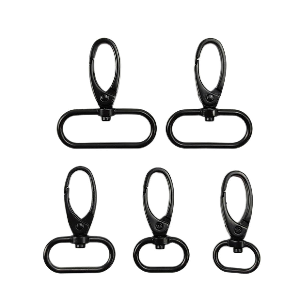 100 piezas 16/20/26/32/38 mm Hebillas de metal Correa para bolso Mosquetón giratorio Langosta Collar con gancho a presión Llavero Accesorios para bolsos DIY-25 mm-Negro