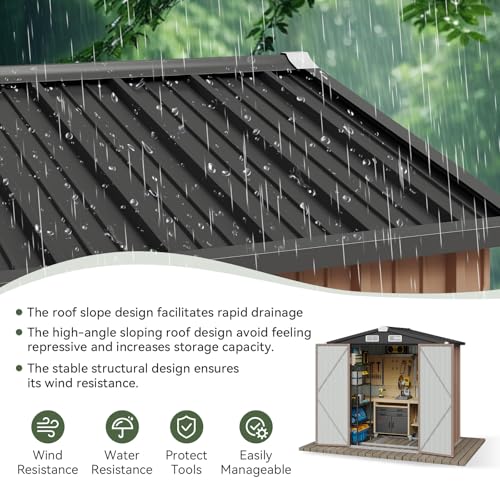 Aoxun-6×39-FT-Shed-with-Base-Metal-Outdoor-Storage-Shed-Garden-Shed-with-Lockable-Doors-Tool-Shed-Bike-Shed-for-Backyard-Patio-Poolside-Brown Aoxun 6×39 FT Shed with Base Metal Outdoor Storage Shed Garden Shed with Lockable Doors Tool Shed Bike Shed for Backyard Patio Poolside Brown
