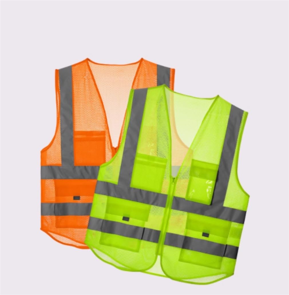 Chaleco De Seguridad Chaleco Voluntario Unisex con Cremallera Y Tiras Reflectantes Reflectante Reflectantes Chaleco De Trabajo