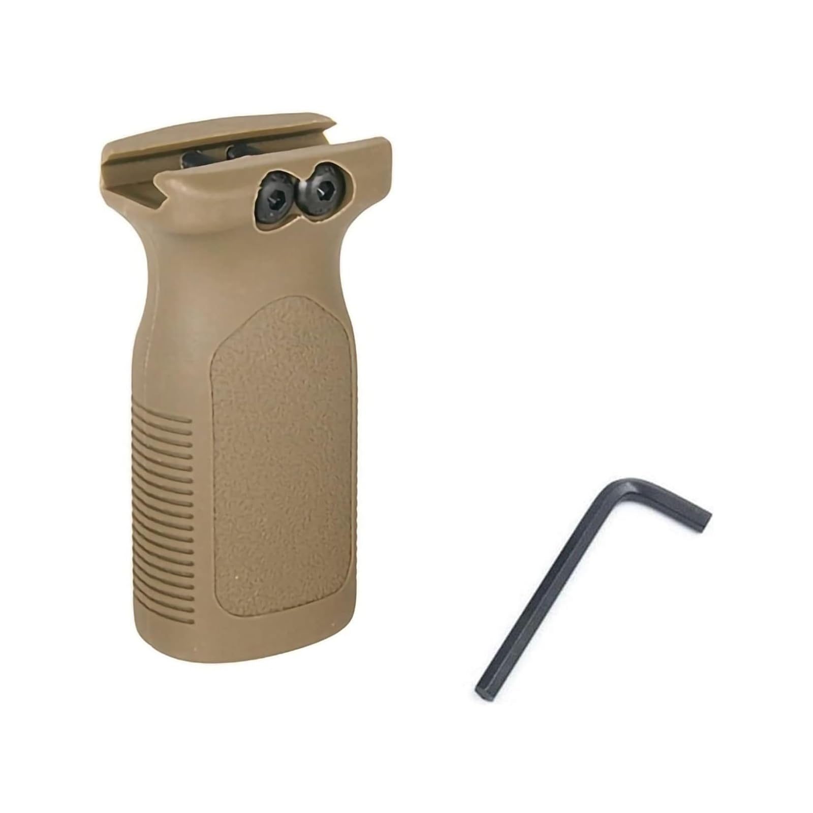 Grip Vertical Universal,Empuñadura Frontal Vertical de Tipo,Empuñadura Ergonómica en ángulo, Empuñadura Vertical de Nylon para Sistema de Riel de 20 mm,Color Arena
