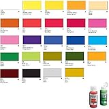 La pintura acrílica textil color de acrylicos vallejo, es una pintura con una gama de colores luminosos compuestos a base de agua y permanentes para textil.