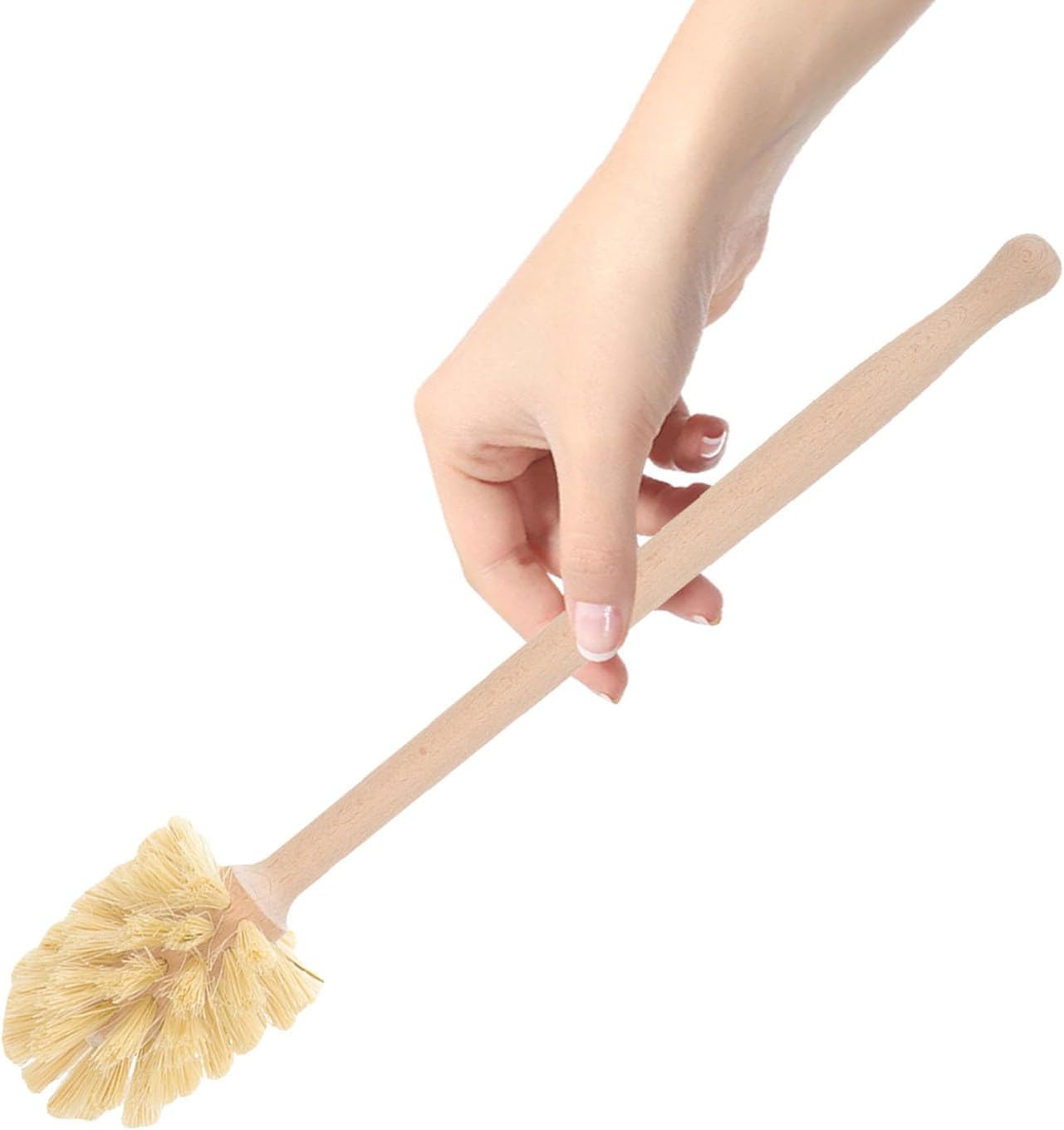 Wooden Toilet Brush with Long Handle, Bathroom Cleaning Tool