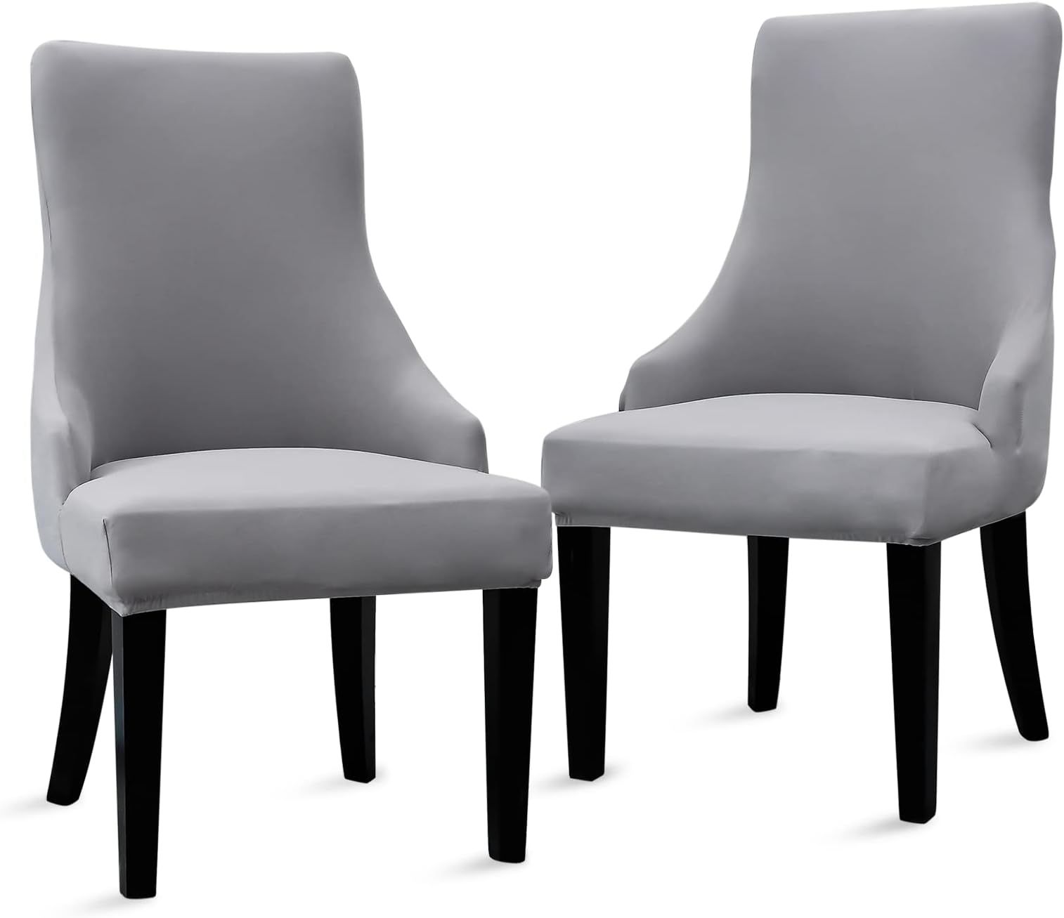 Liykimt Stretch Wingback Side Chair Slipcover with Arms-Armless Accent Chair Cover,Removable Soft Spandex Upholstered Arm Dining Chair Protector with Nailed Trim for Dining Room Banquet Home Decor