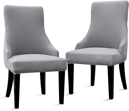 Liykimt Funda elástica para silla lateral con respaldo de ala, funda decorativa para silla de comedor con brazo, lavable tapizada con brazo