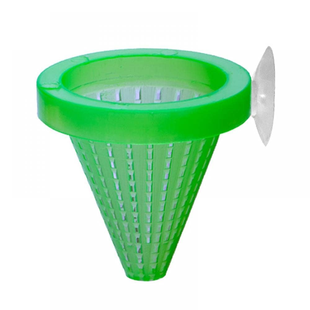 Sucker Worm Feeder, Fish Food Basket with Suction Holder, Bloodworm Cone Feeder (Random Color) (Pack of 4)